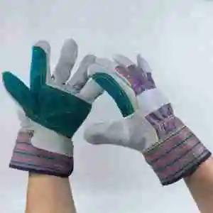 Certified ANSI A3 Cut & Heat Resistant Welding Gloves Double Palm Cowhide for Foundry Operations and Heavy Fabrication