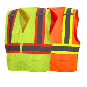 Ansi Class 2 High Visibility Waterproof Breathable Safety Vest with Hgh Reflective Tape