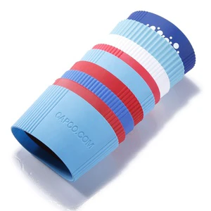 Custom Silicone Coffee Cup Sleeve Heat Resistant Bottle Protective Cover Sleeve