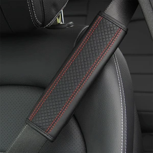 OLIVER Fitment Leather Embossed Three-Dimensional Car Seat Belt Shoulder Pad Insurance Belt Cover Accessories Prevent