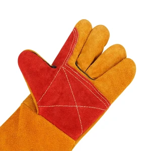 Durable Garden Adjustable Heat Resistant Long Hand Cow Leather Tig Welding Safety Gloves for Welder Workers