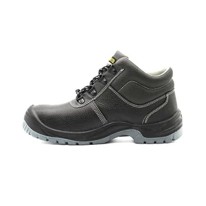 Mid-top Labor protection Shoes Men's Cowhide Oil-resistant Acid-alkali-resistant Safety Shoes
