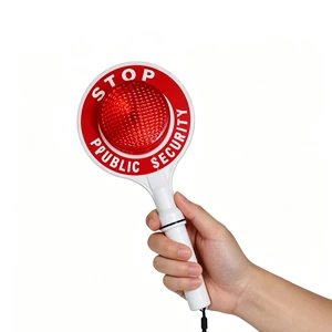 Hand Held Stop Sign Led Red Flashing Sign Traffic Warning signal Light