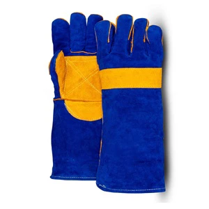 Heavy Duty Industrial Use Welding Gloves Cowhide Leather Mig Welders Gauntlet Heat Resistance Customized Color