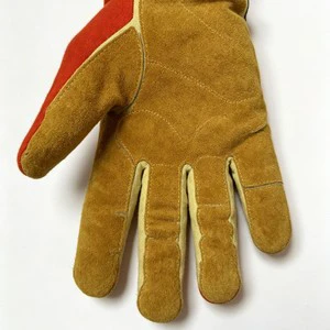 Raveled Two-Layer Cowhide Thickened Labor Protection Rescue Gloves for Electric Welding Industry High Temperature Factory
