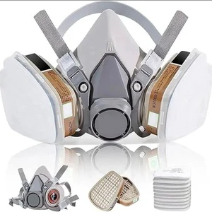 Half Face Silicone Gas Mask Set 6200 Reusable Respirator Mask with Dustproof Cartridges Full Set