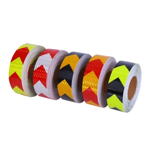 Truck Vehicle Safety Warning Tape Red White Reflective PVC Adhesive Reflectance Sticker PET Conspicuity Reflective Tape for