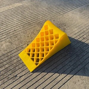 Factory Price Yellow PP Plastic Wheel Chock Stopper Anti-Slip Parking Wedge For Truck Car RV Safety