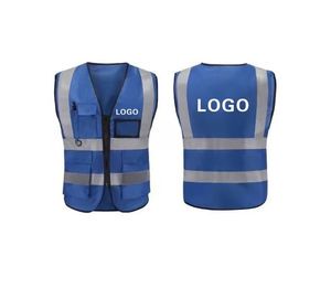 Customized Logo ANSI Class 2 Waterproof Breathable High-Visibility Safety Jacket & Vest for Construction Work LED Reflective