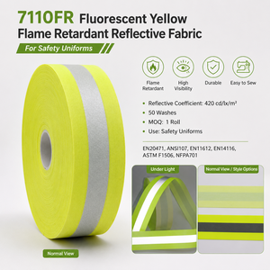 7110FR Fluorescent Yellow Flame Retardant Reflective Fabric for Safety Uniforms