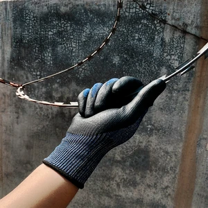 CHUANGYING Anti-Cut Level 5 CE EN38 Certified Nitrile Safety Gloves 26cm Length Touchscreen Silicone-Free For Construction