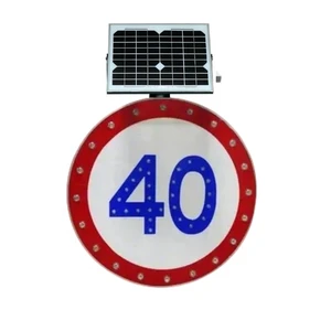 40KM/h LED Flashing Solar Powered Speed Limit Sign in Traffic Road Highway 600mm/620mm/700mm/800mm/1000mm