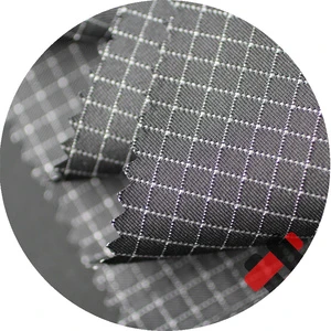 Polyester Ripstop Style Reflective Yarn Dyed Plaid Fabric for Jacket