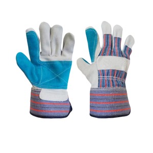 Industrial Cowhide Leather Double Palm Safety Gloves CE Certified Heat Resistant Cut Resistant Welding Construction Work Gloves
