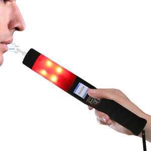 Fuel Cell Alcohol Checker Mini Digital Blowing Breath Alcohol Tester Metal Light Alarm Universal Voltage 1-Year Warranty Model