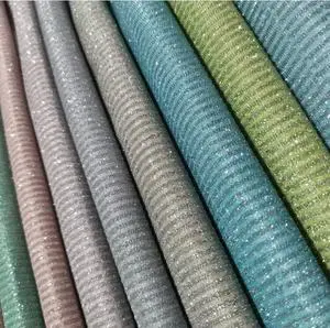 New Design Vinyl Holographic Metallic 3D Reflective Chunky Glitter Leather Fabric Durable PU for Sofas Garments Outdoor Stretch