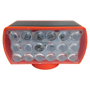 Solar Traffic Warning Lights Construction Road Guardrails Burst Flashing 18 LED IP65 Waterproof Lithium Battery Red Blue 40