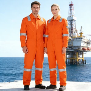 Breathable Mining High Quality Custom Fireproof FRC Uniform Hi Vis Safety Men Workwear Flame Fire Retardant Coveralls FR Overall