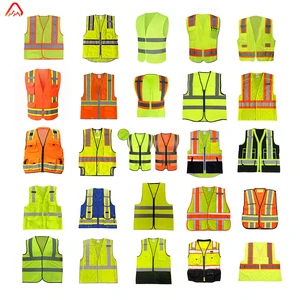 OEM High Visibility Reflective Safety Vest For Construction Road Riding Work & Security Safety Jacket