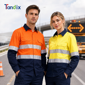 EN20471 Work Workwear Construction Mining Traffic Coal Oil High Visibility Staff Worker Uniform Hi Vis Reflective Safety Shirts