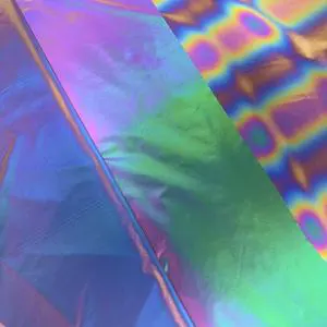 ZSY Wholesale 100% Polyester High-Light Reflective Rainbow Satin Fabric Fashionable for Wedding Coat Jacket Clothes