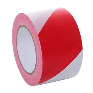 Red White Acrylic Adhesive Barricaded Safety Warning Tape Danger Hazard Caution Ribbon PE Waterproof Warning Alarming Line Tape