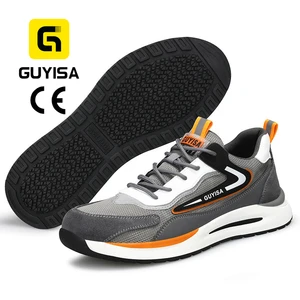 GUYISA Brand Labor protection Shoes Men's Fashion Design Non-slip Anti-samsh Outdoor Work Steel Toe Safety Shoes