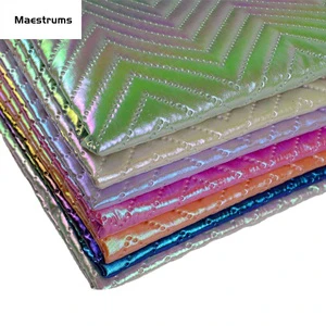 Colorful Holographic Mist Pattern Printed TPU Film Roll Reflective Vinyl Fabric Mirror Synthetic Leather for DIY Accessories