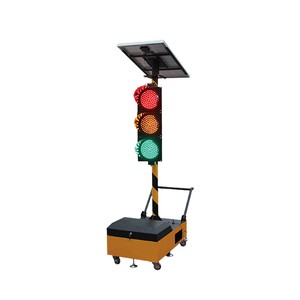 Lubaosolar Factory Manufacture 300mm 4~5W 100W Solar Powered IP54 Movable Led Traffic Lights with 100AH 12V Battery