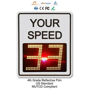 LED Solar Radar Speed Limit Sign Traffic Sign Board with Digital Display and Driver Feedback