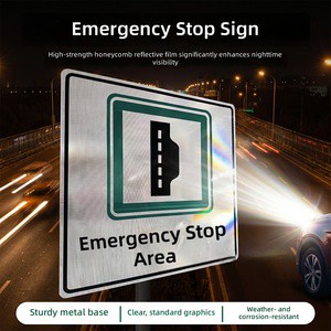 Square Emergency Parking Traffic Sign Aluminum High Intensity Reflective Custom Highway Road Safety