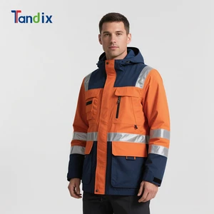 Winter Warm Work Jacket Reflective High Viz Welding Mechanics Industrial Construction Security High Visibility Workwear Coat