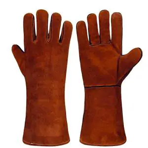 Extra Long Welding Gloves for Blacksmith Fireplace BBQ Grill Welding and High Heat Industrial Protection