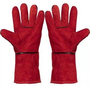 Certified Heavy-Duty Industrial Heat Resistant Cowhide Leather Welding Gloves Cotton Liner Full Thumb TIG/MIG