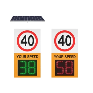 ECOSOLAR ECO-ROADTRAFFIC Factory Wholesale Outdoor Waterproof Road Safety Speed Limit Display Traffic LED Solar Warning Sign