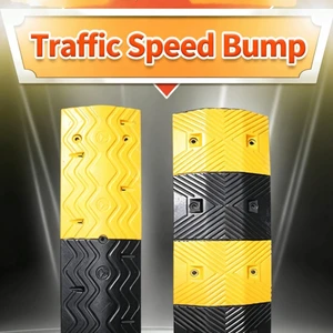 Factory 1000*350*50mm Movable Rubber-Plastic Speed Bumps Reflective Cat Eyes Traffic Road Hump 1-5mph