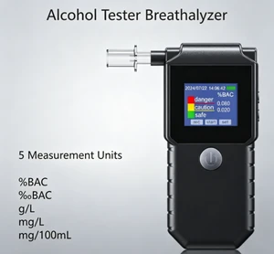 Portable BAC Tester Semiconductor Sensor Alcohol Detector High Accurate Breathalyzer With LCD Display for Personal Daily Use