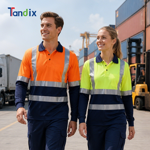 Hi Vis Safety T Shirts Tops Long Sleeve Reflective Work Wear Traffic Oil Gas Mining Construction High Visibility Worker Workwear