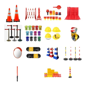 Complete Traffic Safety Products Set Road Cones, Barriers, Vests, Helmets & Security Equipment for Construction & Road Work