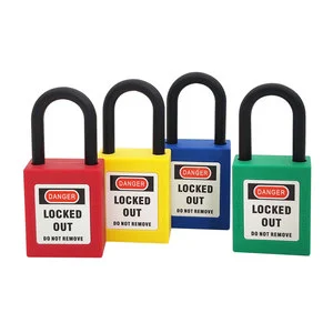 QVAND M-N25G 6mm Nylon Plastic Shackle Industrial Safety Padlock with Ball Bearing Locking for LOTO Lockout Tagout