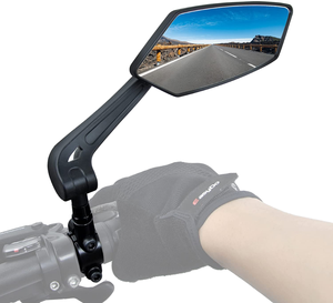Mountain Bike Rearview Mirror for Electric Vehicle Flat 360-Degree Adjustable Reflective Aluminum Glass Convex Lens Cycling