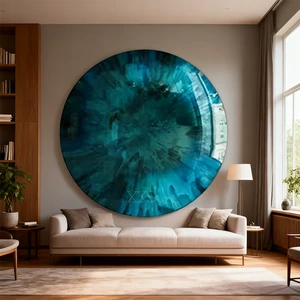 Modern Stainless Steel Convex Mirror Ceiling And Wall Decoration For Bedroom Villas Casting Technique Love And Music Themes
