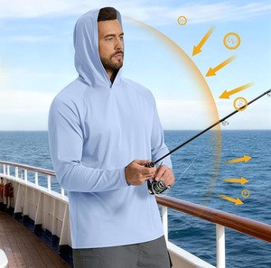 Custom Fishing UV Protection Hoodie Lightweight Breathable Men's Sun Protection Shirt Fishing Sweatshirt Fishing Clothing