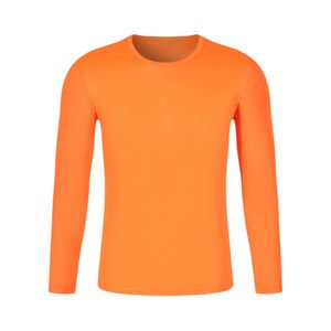 Custom Safety Breathable Men High Visibility Long Sleeve Field Orange Reflective Work T Shirt Hi Vis Mechanic Shirt Workwear