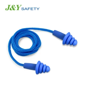 Wholesale Custom TPE Reusable Earplugs EN352-2 SNR 32 DB NRR 25dB Hearing Protection Noise Cancellation Earplugs Cord
