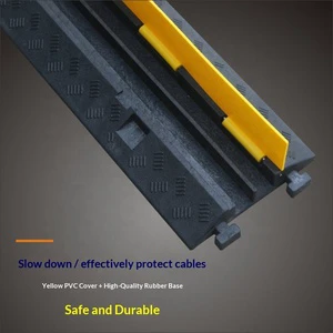 High Quality OEM Factory Recycled Solid 1000*250*50mm 2 Channel Anti-Pressure Speed Hump Cable Protector for Concrete 6kg