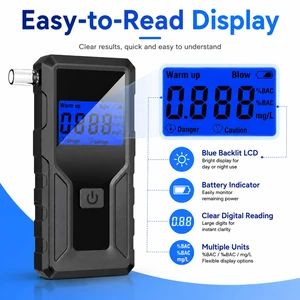 LOW MOQ Professional Breath Alcohol Tester Digital Alcohol Detector Breathalyzer With Backlight Display Alcohol Tester