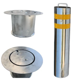 High Quality SS304 Stainless Steel Traffic Bollard Anti-Collision Parking Safety Barrier Reflective Sheeting No Warning Warning