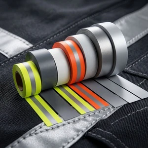 Industrial Grade Reflective Material - High Visibility Silver Reflective Polyester Fabric for Safety Workwear and Uniforms