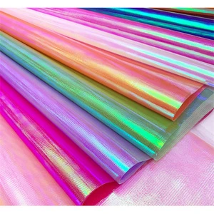 Wholesale Price Shiny Illusion Fabric AB Laser Fabric Reflective Fabric for Stage Performance Clothing Down Jacket Fabric